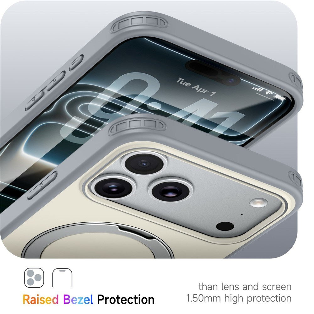 iPhone 18 Pro Max / 17 Pro Max EIDERWOOD Hybrid Plastic Case w. Rotating Kickstand - MagSafe Compatible - White