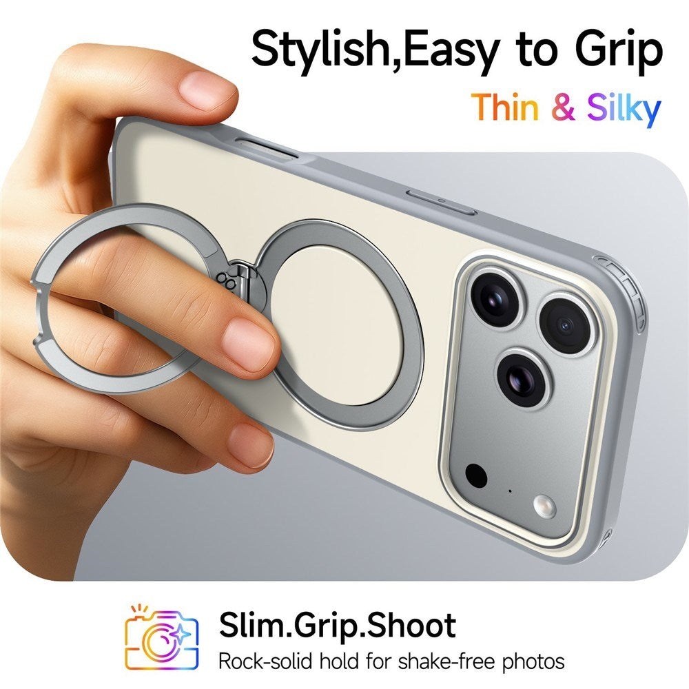 iPhone 18 Pro Max / 17 Pro Max EIDERWOOD Hybrid Plastic Case w. Rotating Kickstand - MagSafe Compatible - White