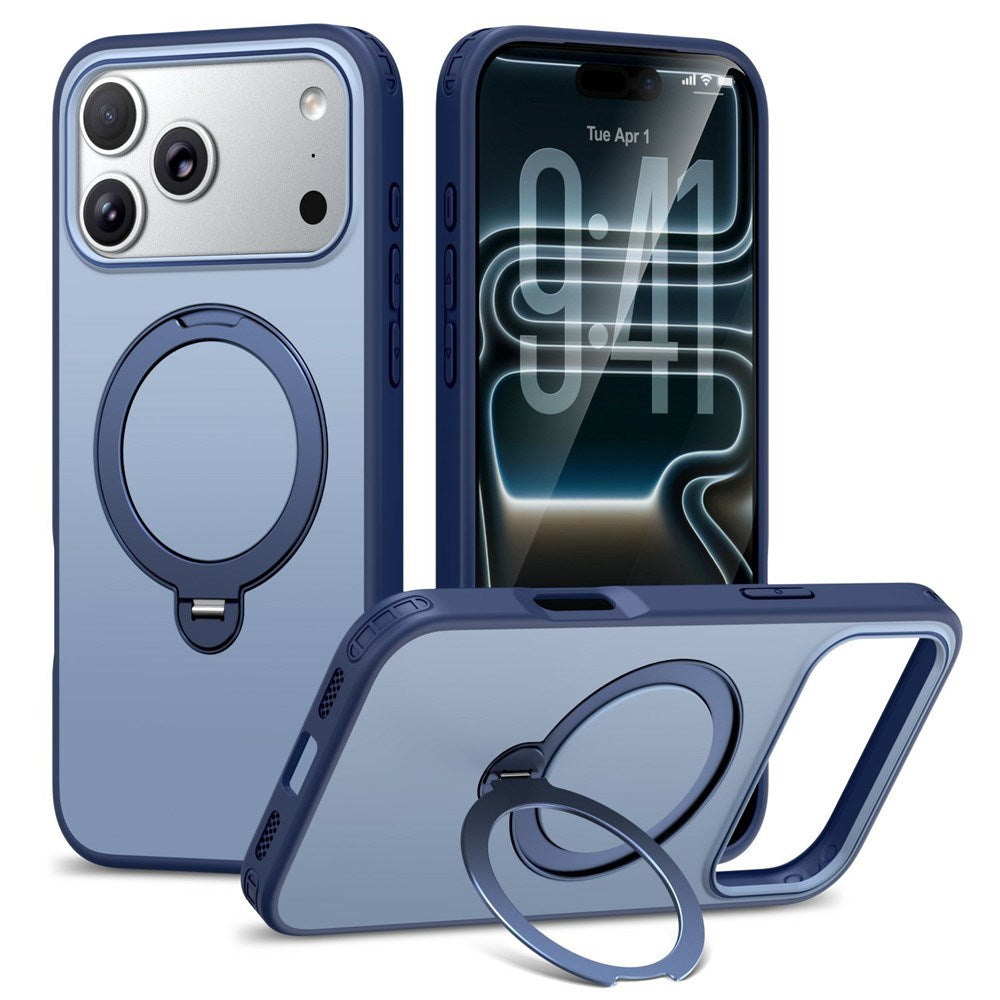 iPhone 18 Pro Max / 17 Pro Max EIDERWOOD Hybrid Plastic Case w. Rotating Kickstand - MagSafe Compatible - Blue