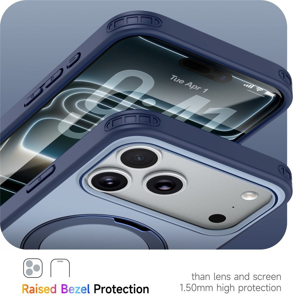 iPhone 18 Pro Max / 17 Pro Max EIDERWOOD Hybrid Plastic Case w. Rotating Kickstand - MagSafe Compatible - Blue