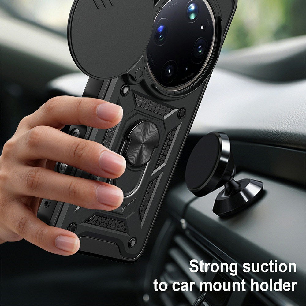 OPPO Find X9 Ultra EIDERWOOD Tough Case with 360° Rotatable Camslider & Kickstand - Black / Silver