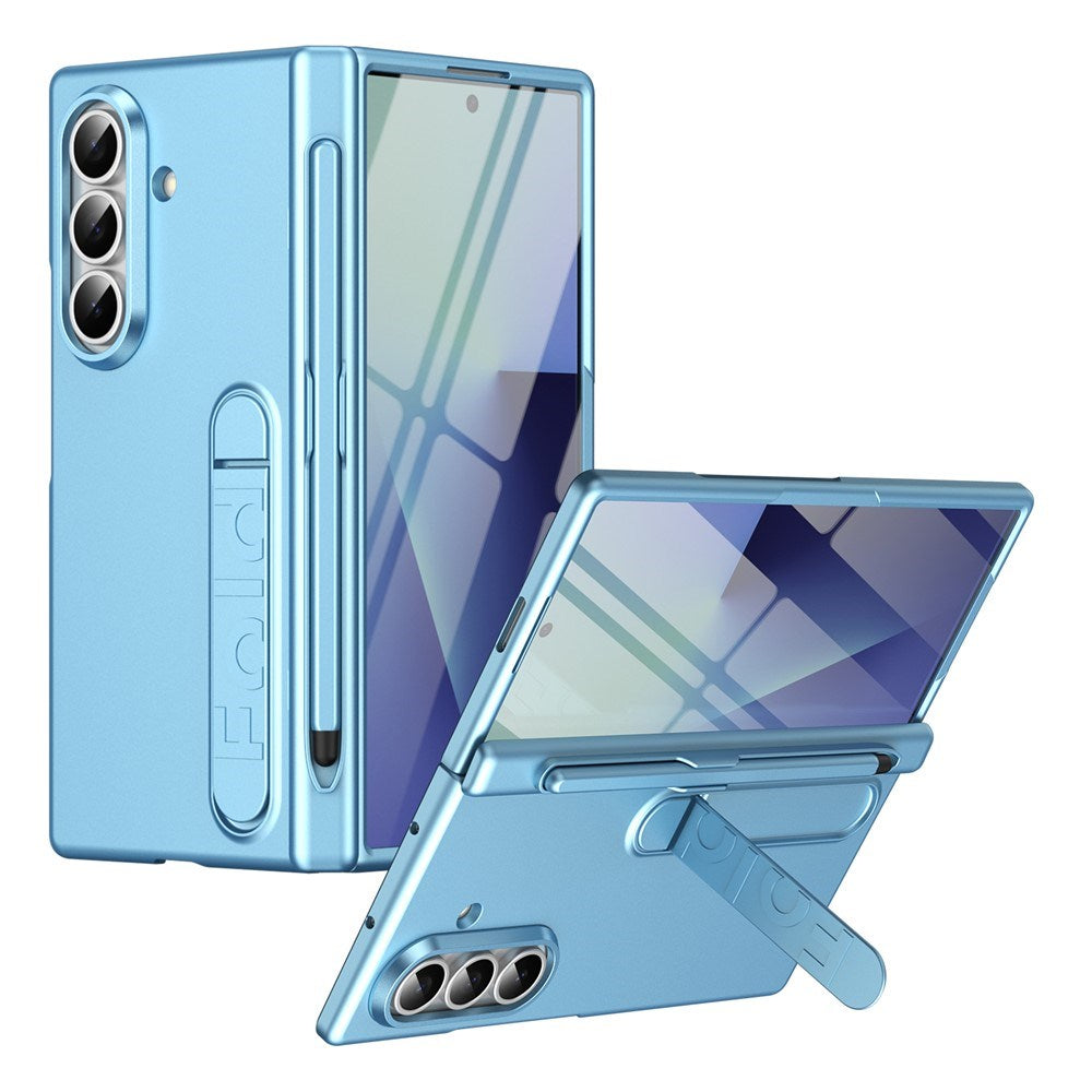 Samsung Galaxy Z Fold8 Hard Plastic Case with Screen Protector & Kickstand - Light Blue