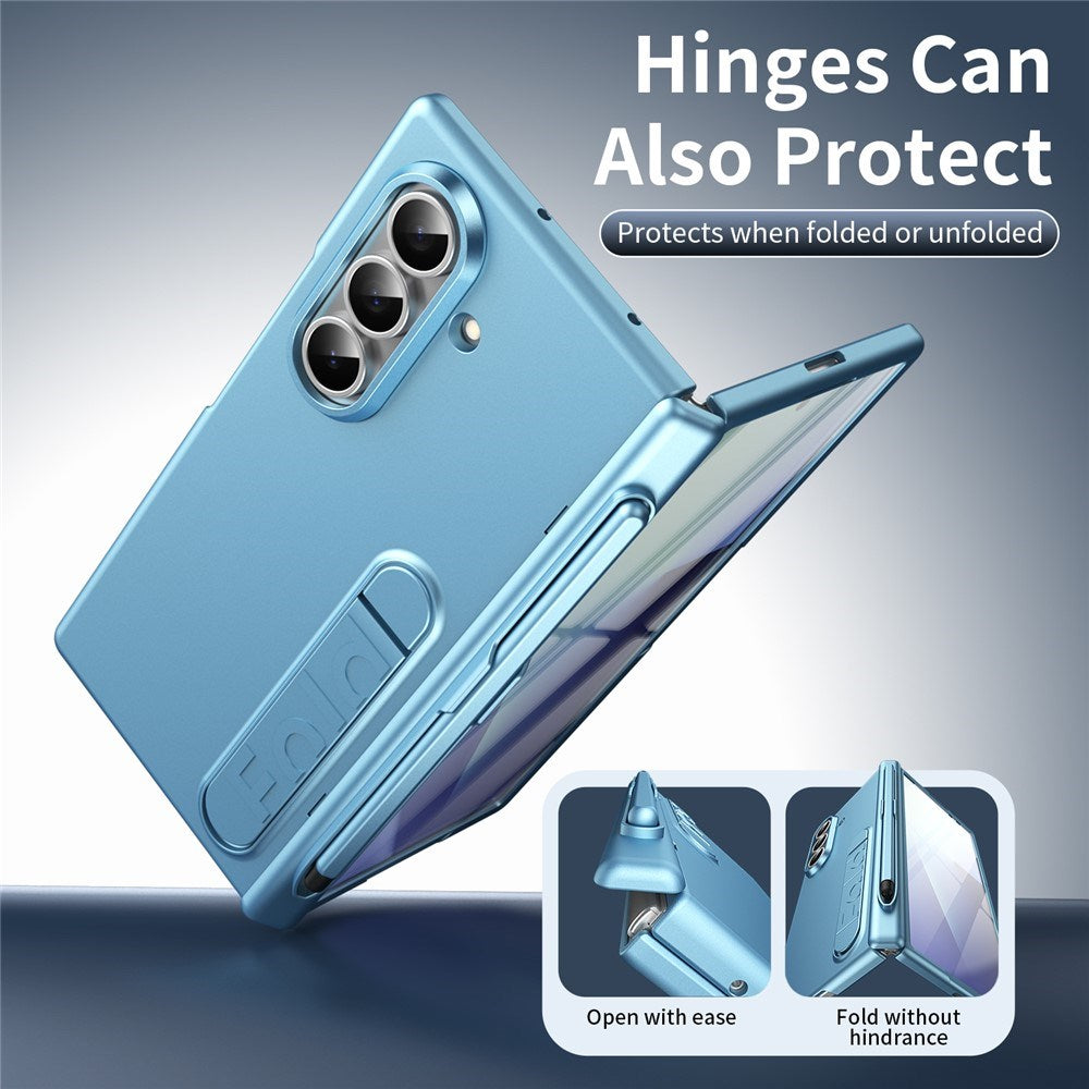 Samsung Galaxy Z Fold8 Hard Plastic Case with Screen Protector & Kickstand - Light Blue