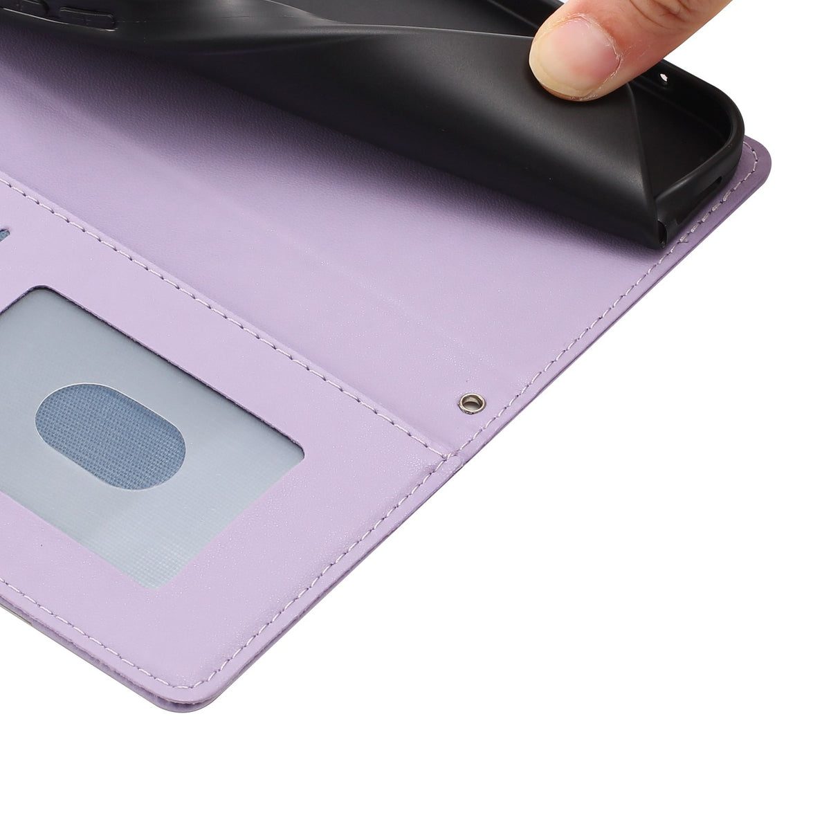 iPhone 18 Pro / 17 Pro Flipcase with 3D Cat Ears - Card Holder & Stand Function - Purple