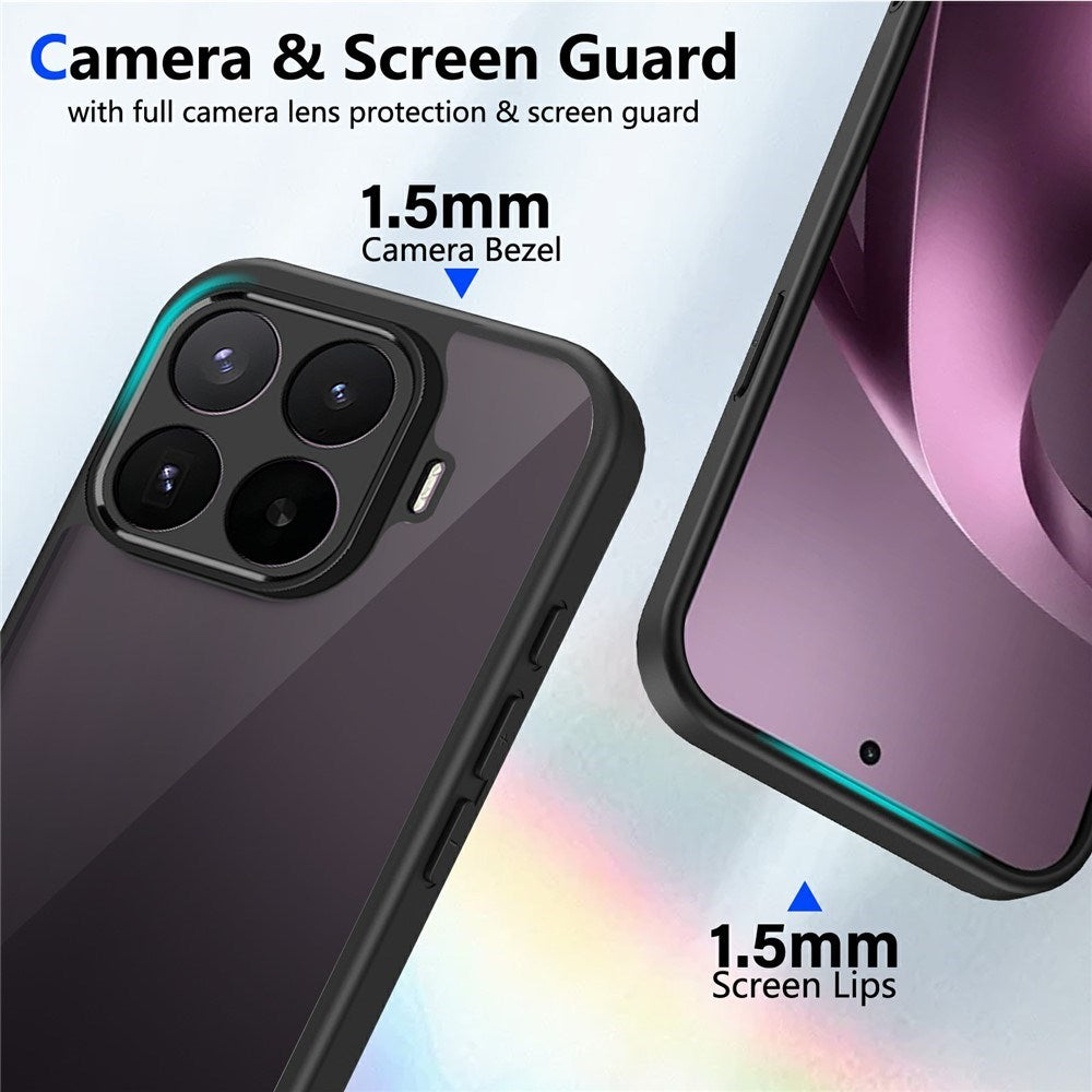 Xiaomi 17T Pro Hybrid Case with Matte Surface - Black / Transparent
