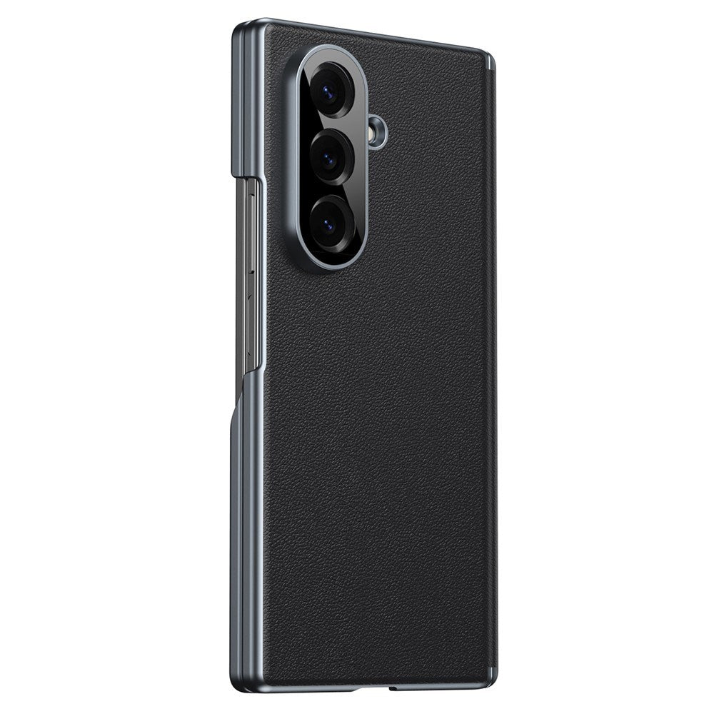 Samsung Galaxy Z Fold8 Faux Leather Back Case - Black