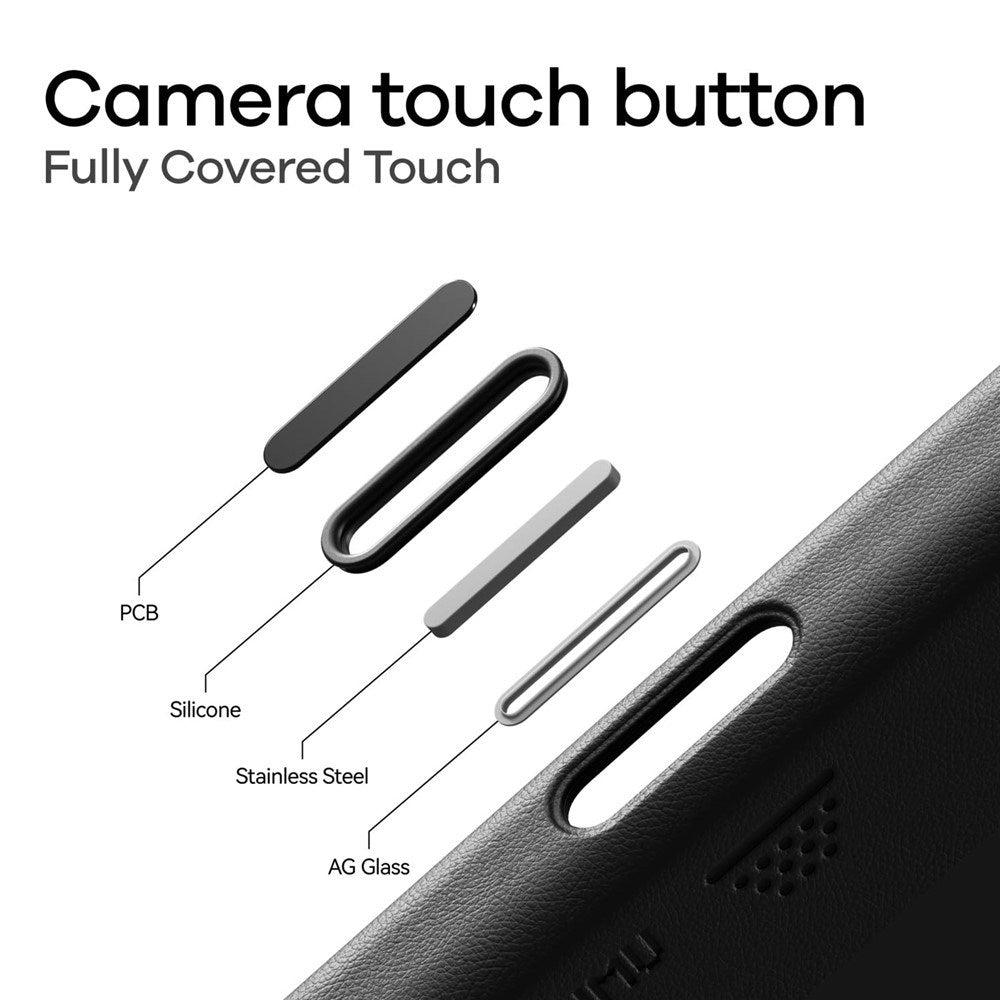 iPhone 17 AULUMU Faux Leather Case - MagSafe Compatible - Black