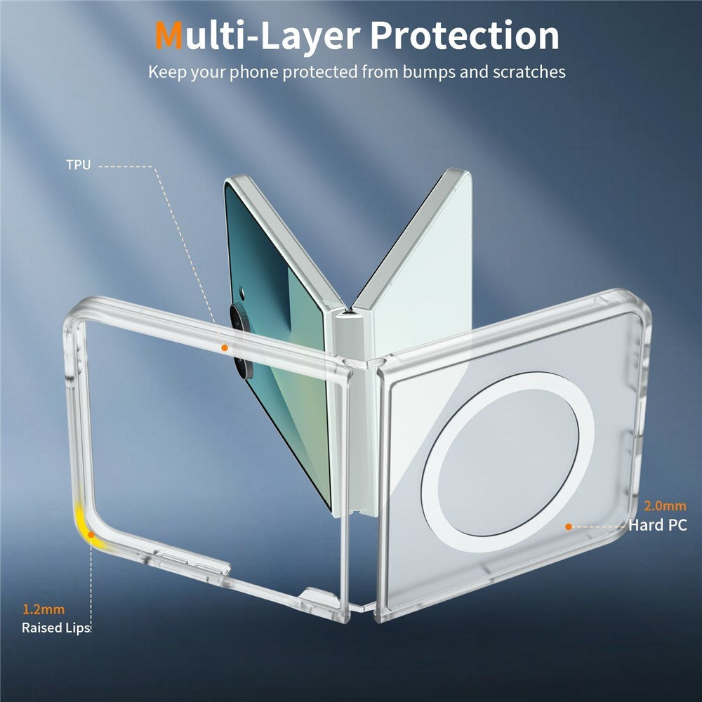 Samsung Galaxy Z Flip8 Matte Flexible Plastic Case - MagSafe Compatible - Transparent