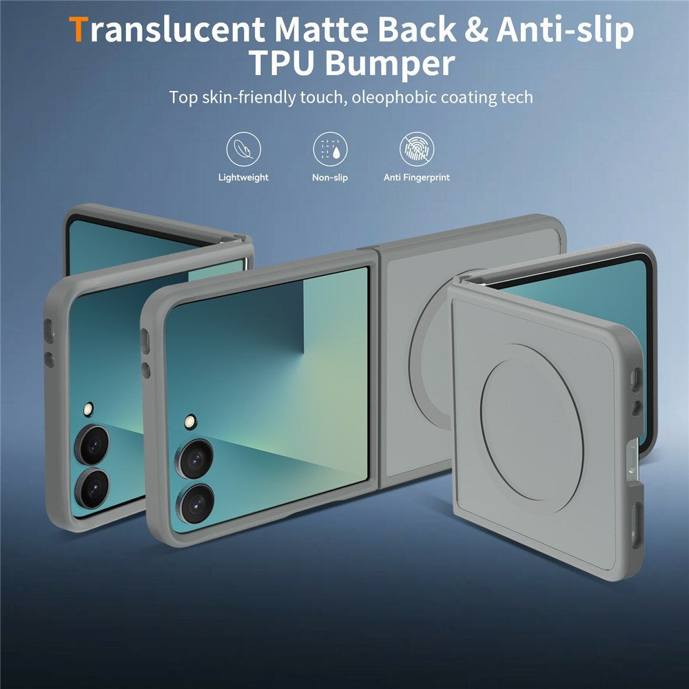 Samsung Galaxy Z Flip8 Matte Flexible Plastic Case - MagSafe Compatible - Grey