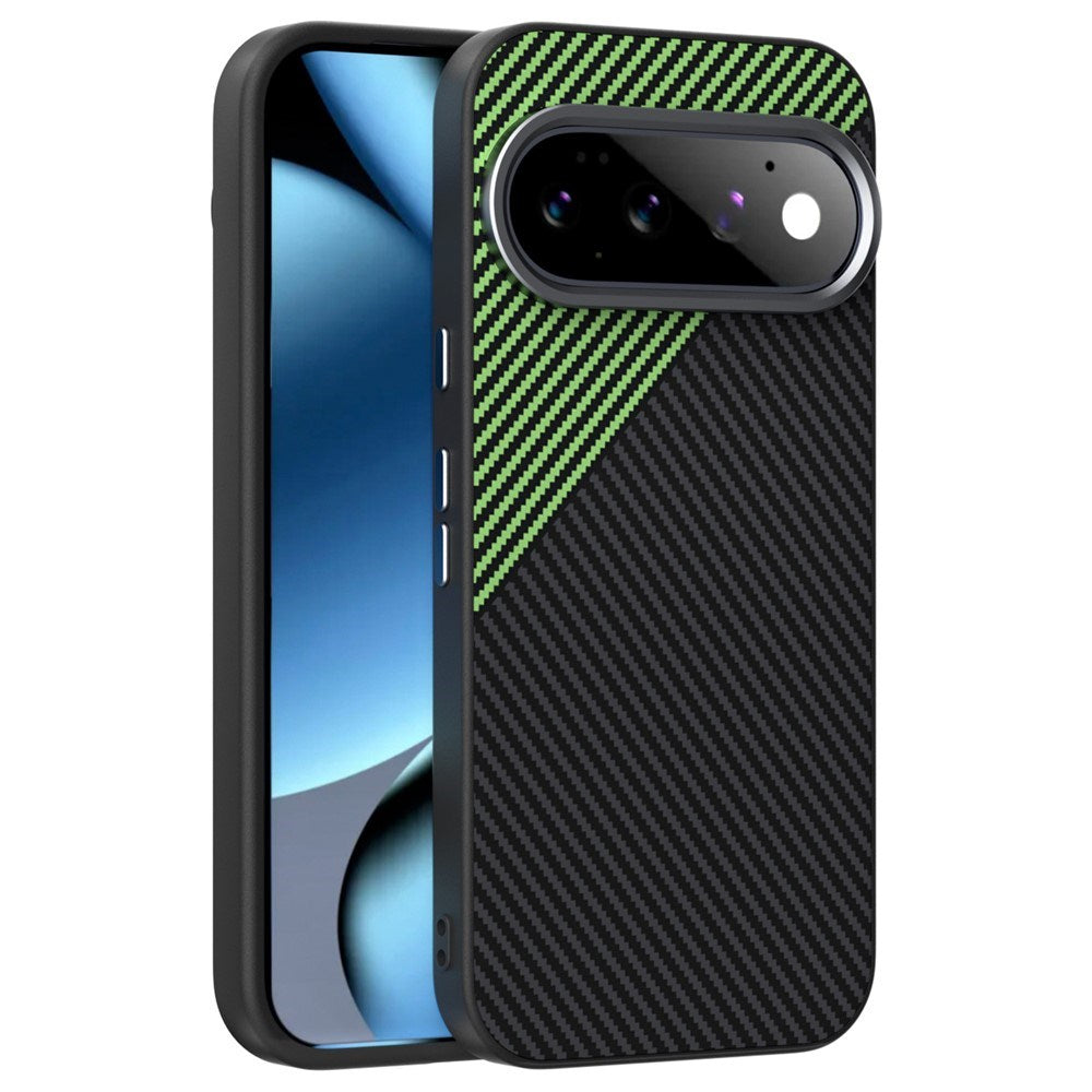 Google Pixel 11 ABEEL Hybrid Case with Carbon Fiber Texture - Black / Green