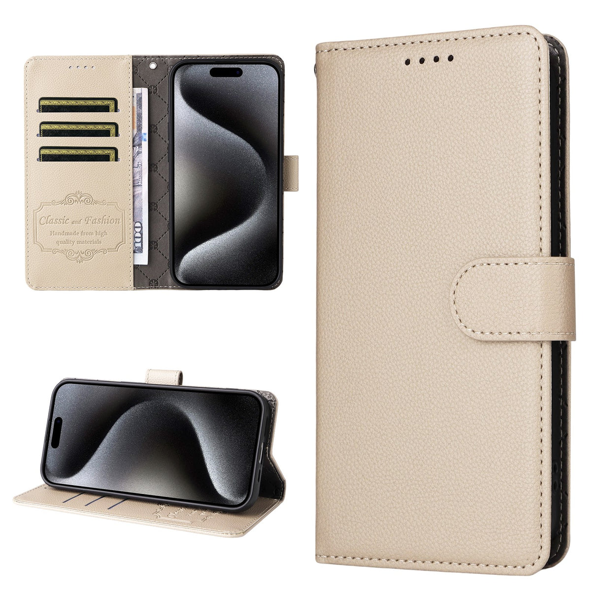 Motorola Edge 70 Pro EIDERWOOD Faux Leather Flip Case with Strap - Beige