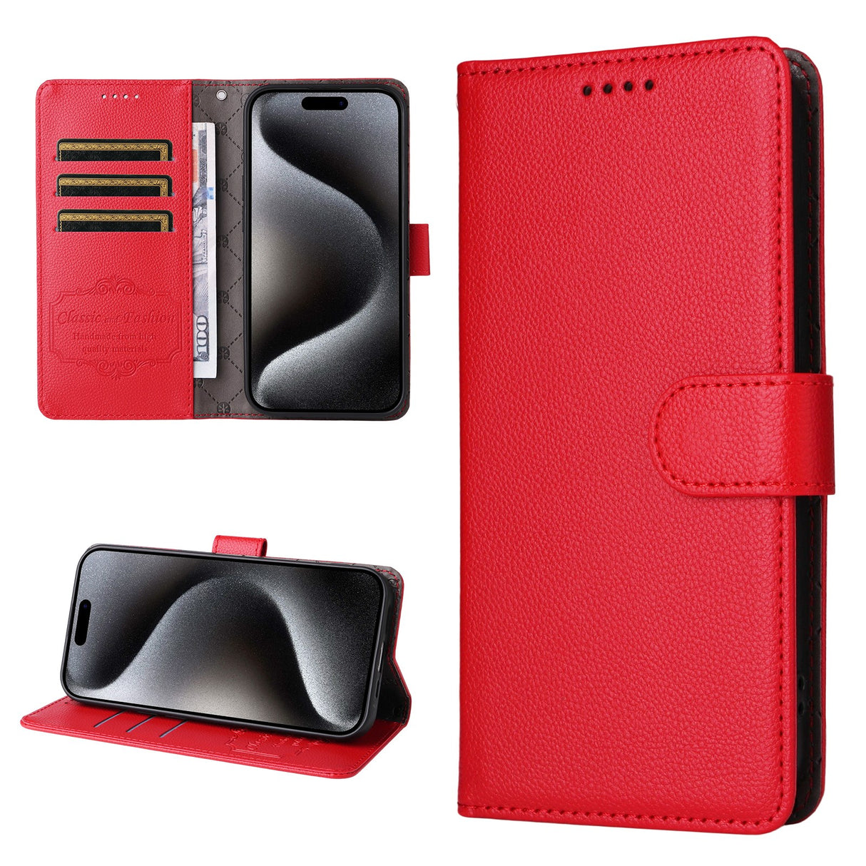 Motorola Edge 70 Pro EIDERWOOD Faux Leather Flip Case with Strap - Red