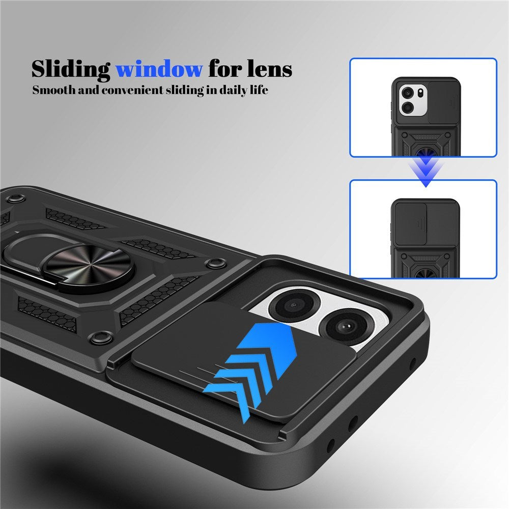 OnePlus Nord CE6 EIDERWOOD Hybrid Tough Case with Kickstand & Cam Slider - Red