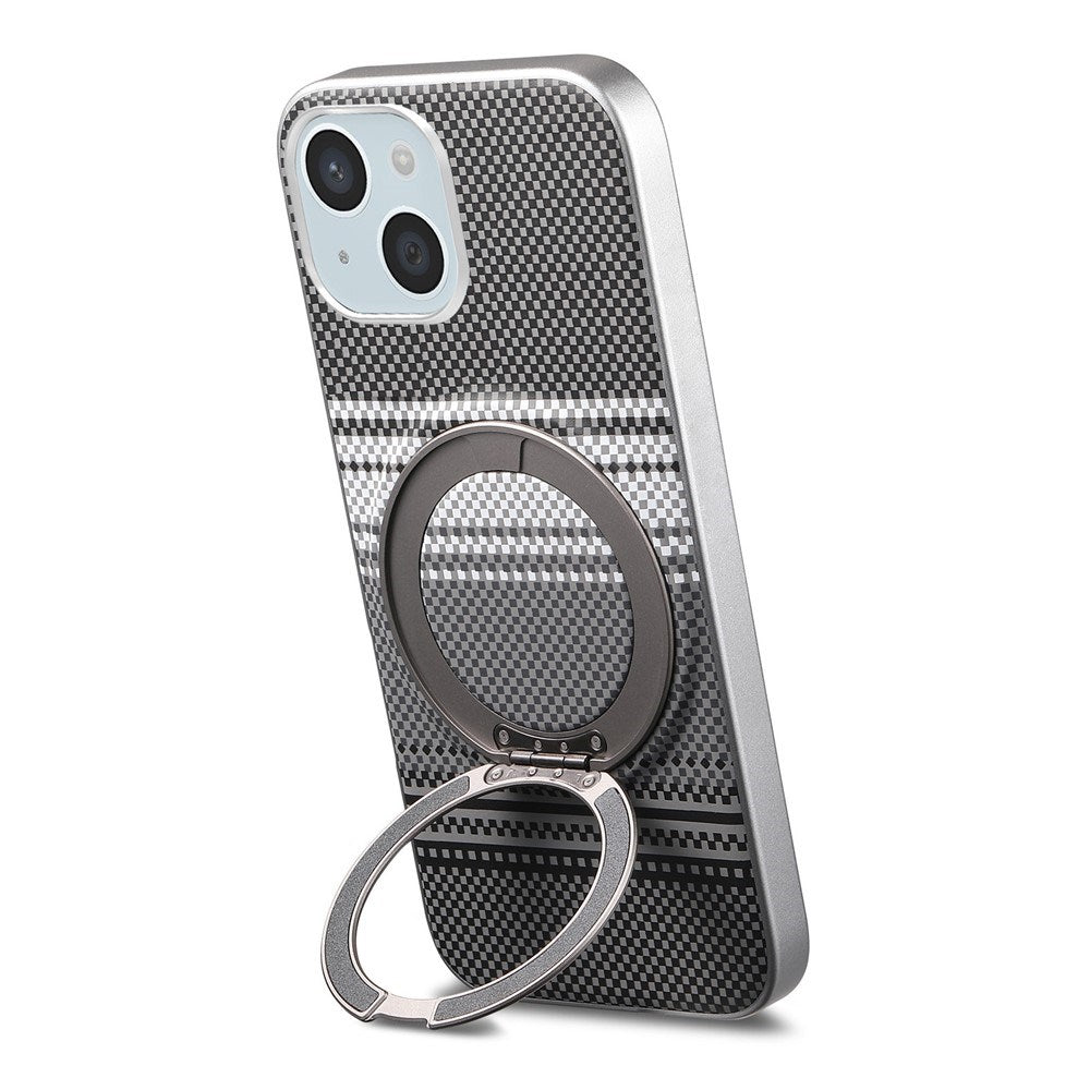 iPhone 14 / 13 EIDERWOOD Hybrid Plastic Gradient Case with Rotating Kickstand - MagSafe Compatible - Black