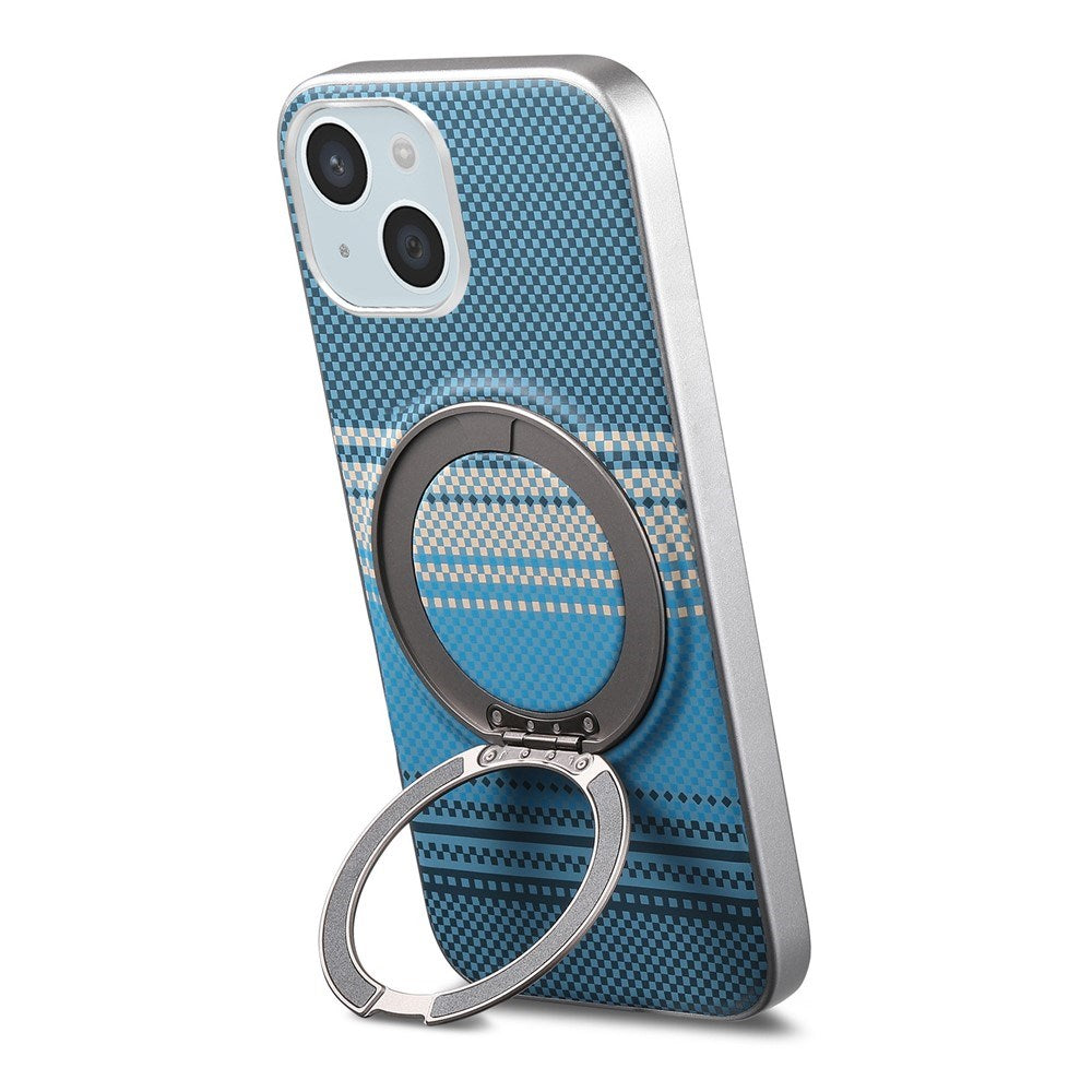 iPhone 14 / 13 EIDERWOOD Hybrid Plastic Gradient Case with Rotating Kickstand - MagSafe Compatible - Blue