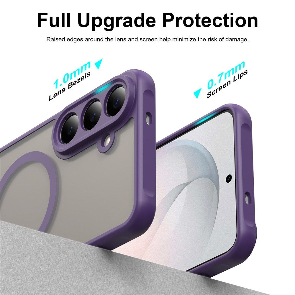 Samsung Galaxy S26 FE EIDERWOOD Mat Hybrid Case - MagSafe Compatible - Transparent / Purple