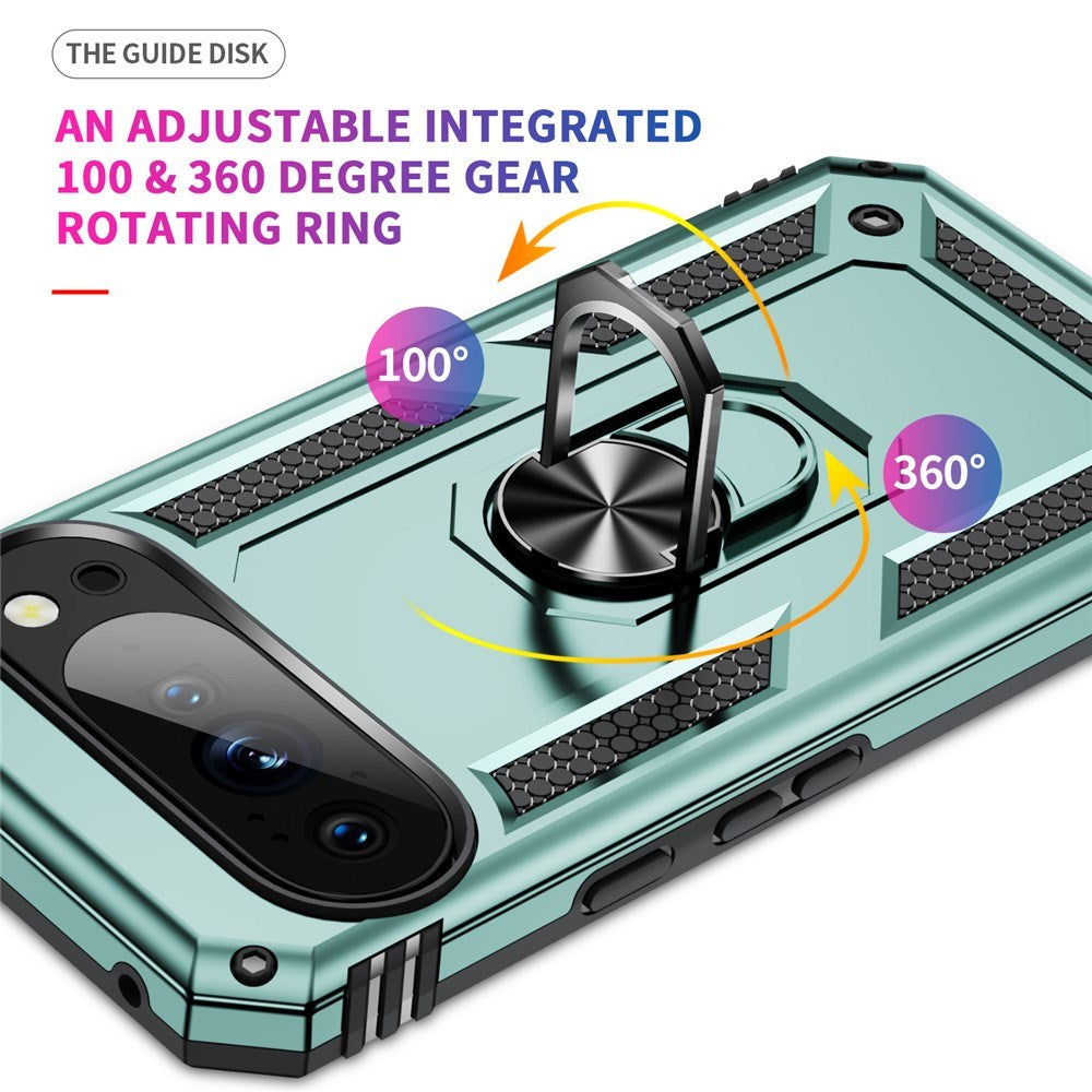 Google Pixel 11 Pro XL EIDERWOOD Tough Case with 360 Rotatable Kickstand - Turquoise