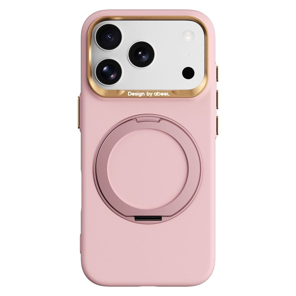iPhone 17 Pro / 18 Pro ABEEL Hard Soft-Touch Plastic Case w. Kickstand - MagSafe Compatible - Pink