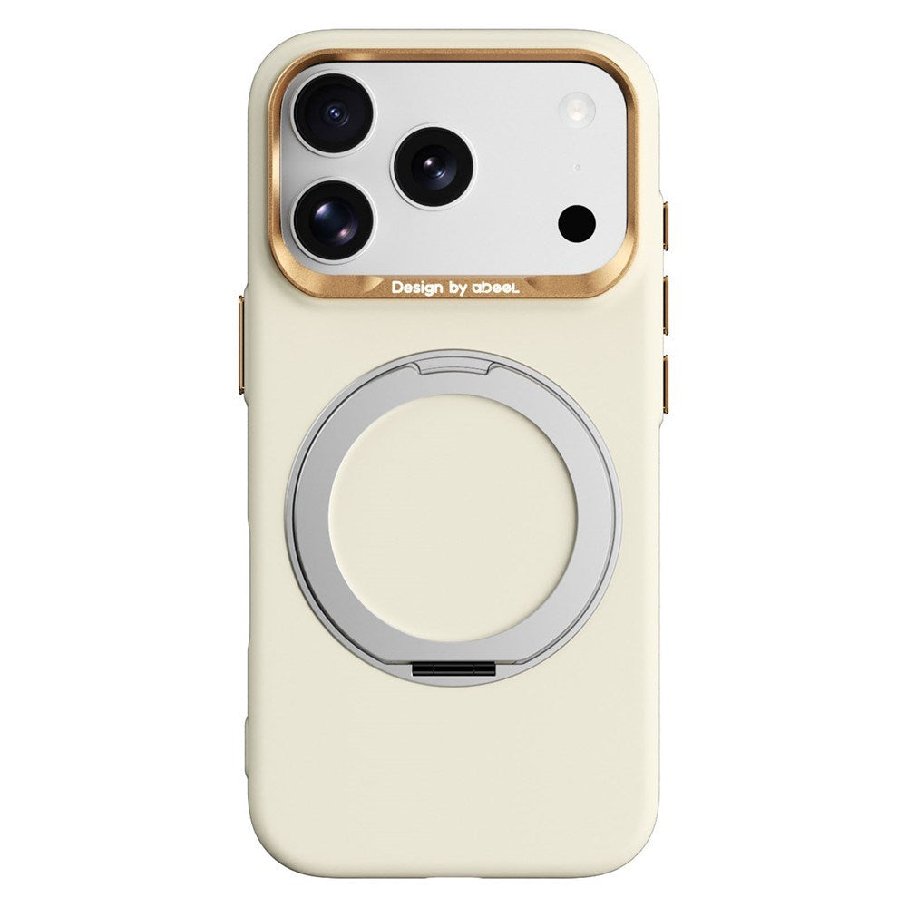 iPhone 17 Pro / 18 Pro ABEEL Hard Soft-Touch Plastic Case w. Kickstand - MagSafe Compatible - Yellow