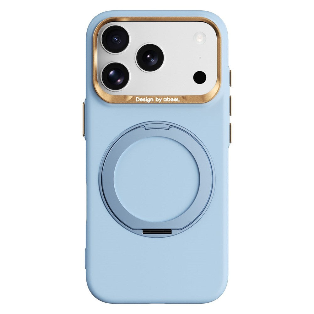 iPhone 17 Pro Max / 18 Pro Max ABEEL Hard Soft-Touch Plastic Case w. Kickstand - MagSafe Compatible - Light Blue