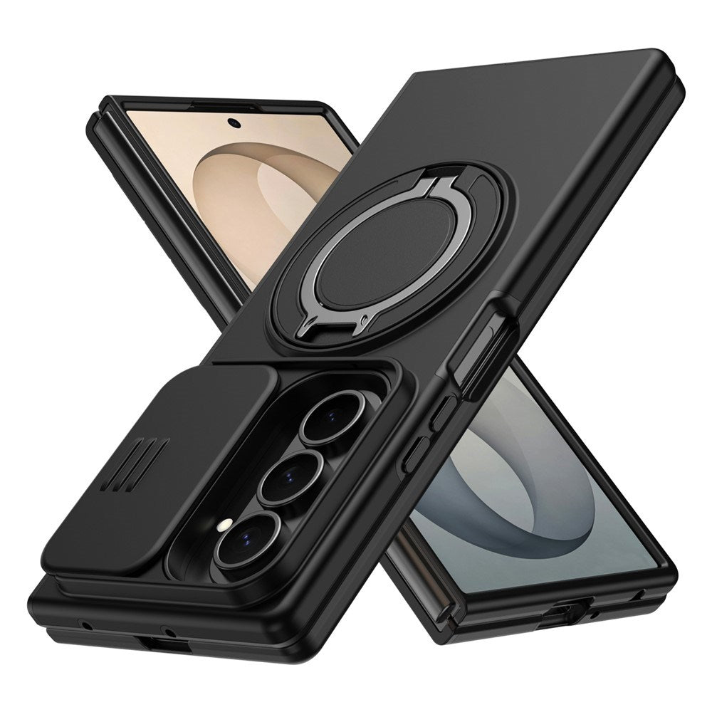 Samsung Galaxy Z Fold8 Ultra / Fold7 EIDERWOOD Hybrid Cover med 360° Rotatable Kickstand & Camera Protection - MagSafe Compatible - Black