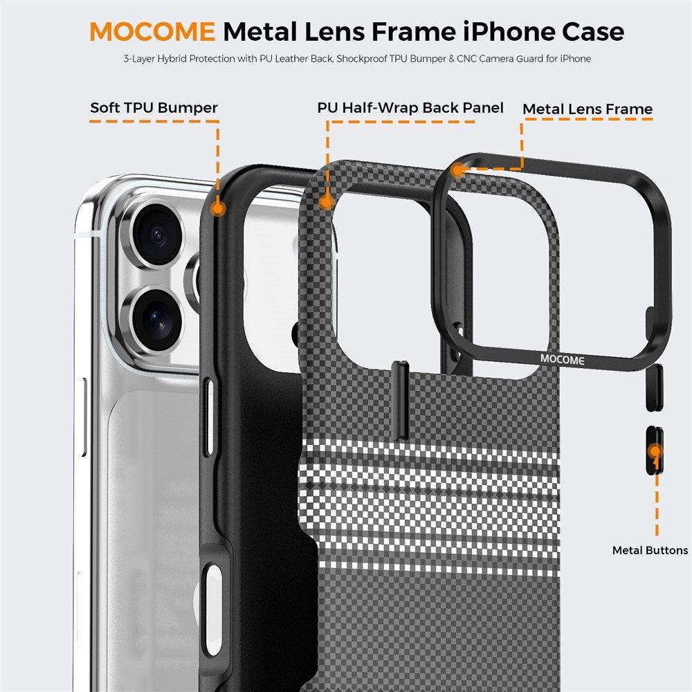 iPhone 18 Pro EIDERWOOD Case with Patterned Faux Leather Back - MagSafe Compatible - Grey