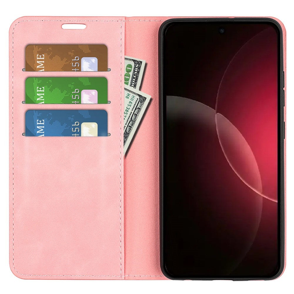 Xiaomi 18 Pro EIDERWOOD Artificial Leather Flip Case with Wallet and Stand Function - Pink