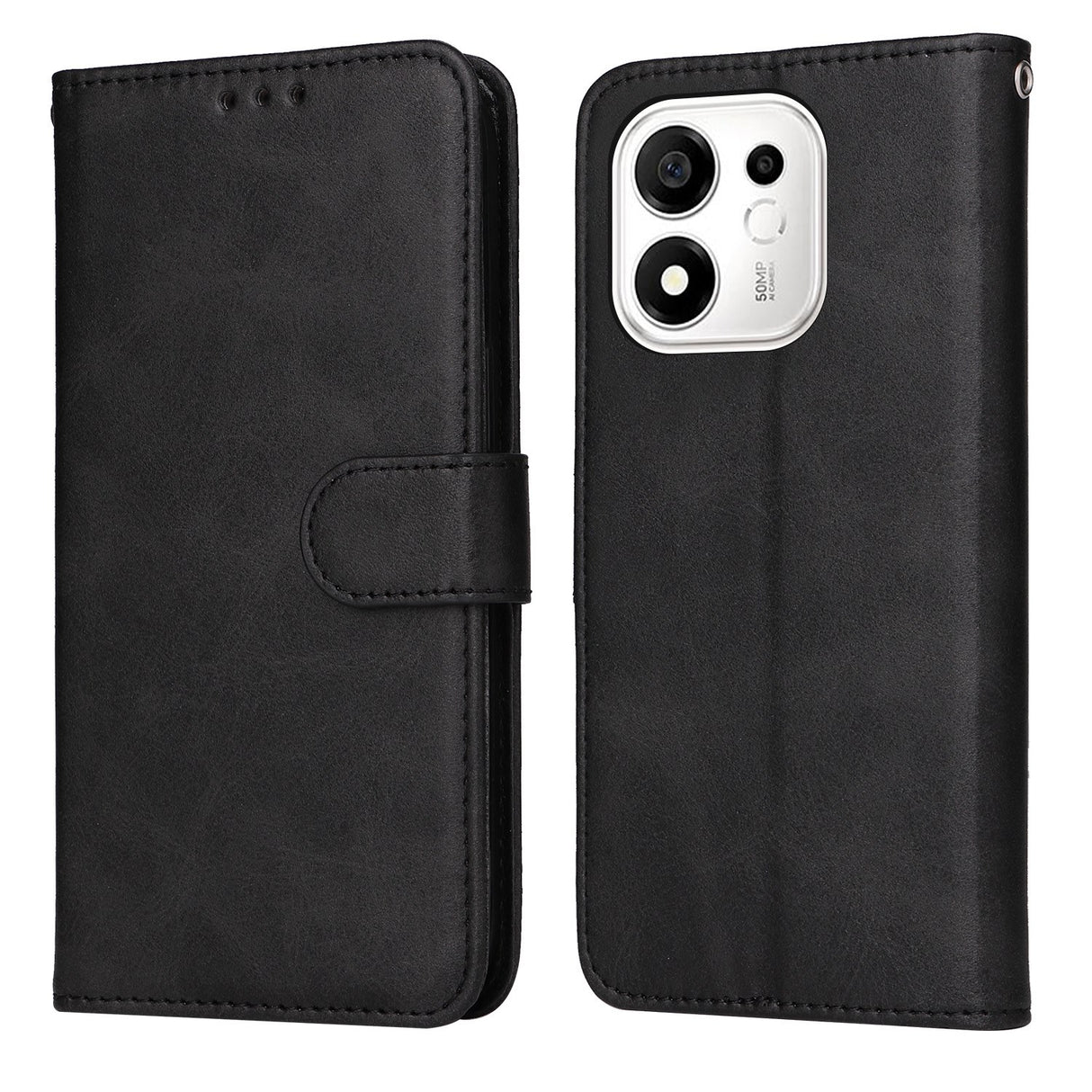 Honor 600 Smart EIDERWOOD Flip Cover in Faux Leather - Black