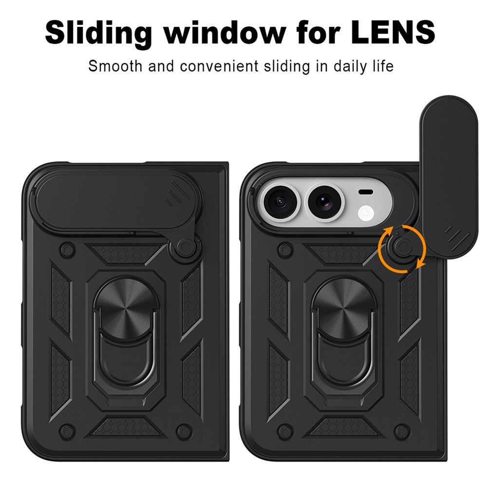 iPhone Fold EIDERWOOD Hybrid Tough Case with Kickstand & Cam Slider - Blue