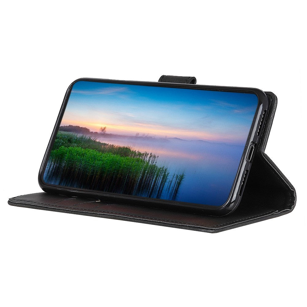 Motorola Edge 70 Max EIDERWOOD Faux Leather Flip Case w. Card Holder & Stand Function - Black