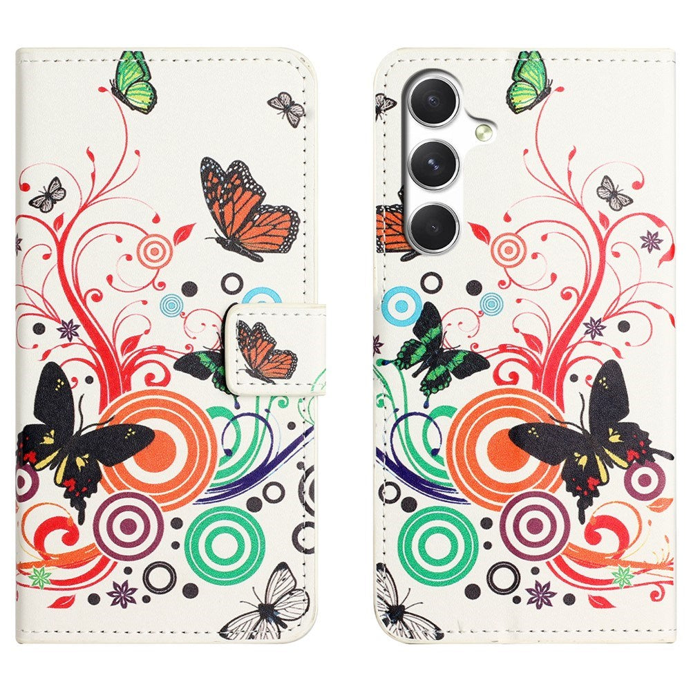 Samsung Galaxy S26 FE EIDERWOOD Flip Case with Wallet and Stand Function - White / Butterflies