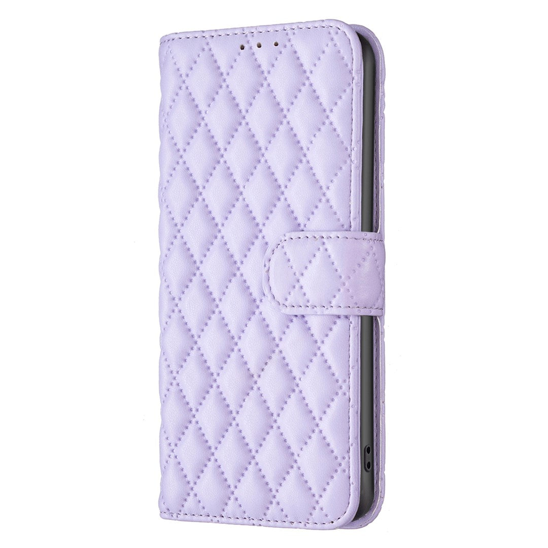 Google Pixel 11a EIDERWOOD Textured Faux Leather Flip Case with Card Holder & Stand Function - Purple
