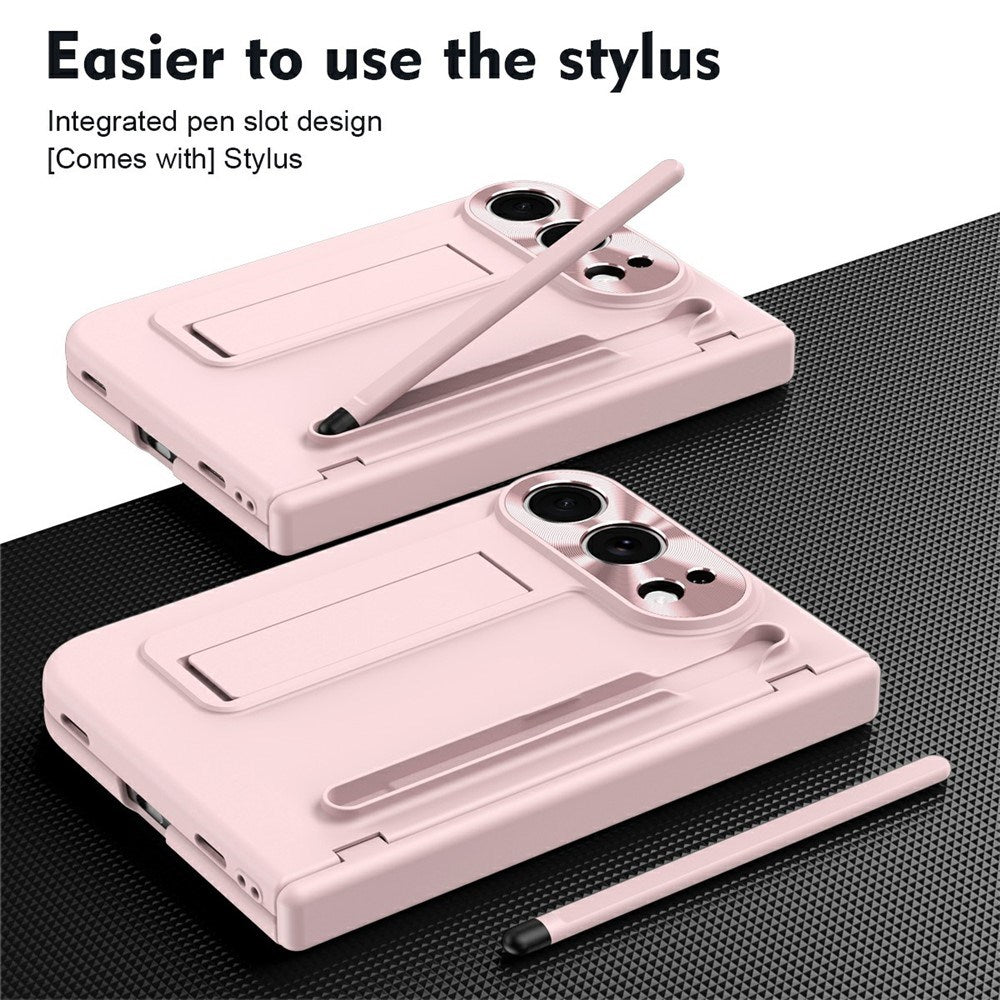 iPhone Fold EIDERWOOD Case with Screen Protector, Camera Protector and Stylus - Pink