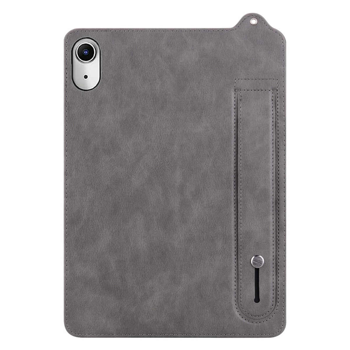 iPad Mini (2026) 8th Gen. EIDERWOOD Faux Leather Back Case with Strap Kickstand - Grey