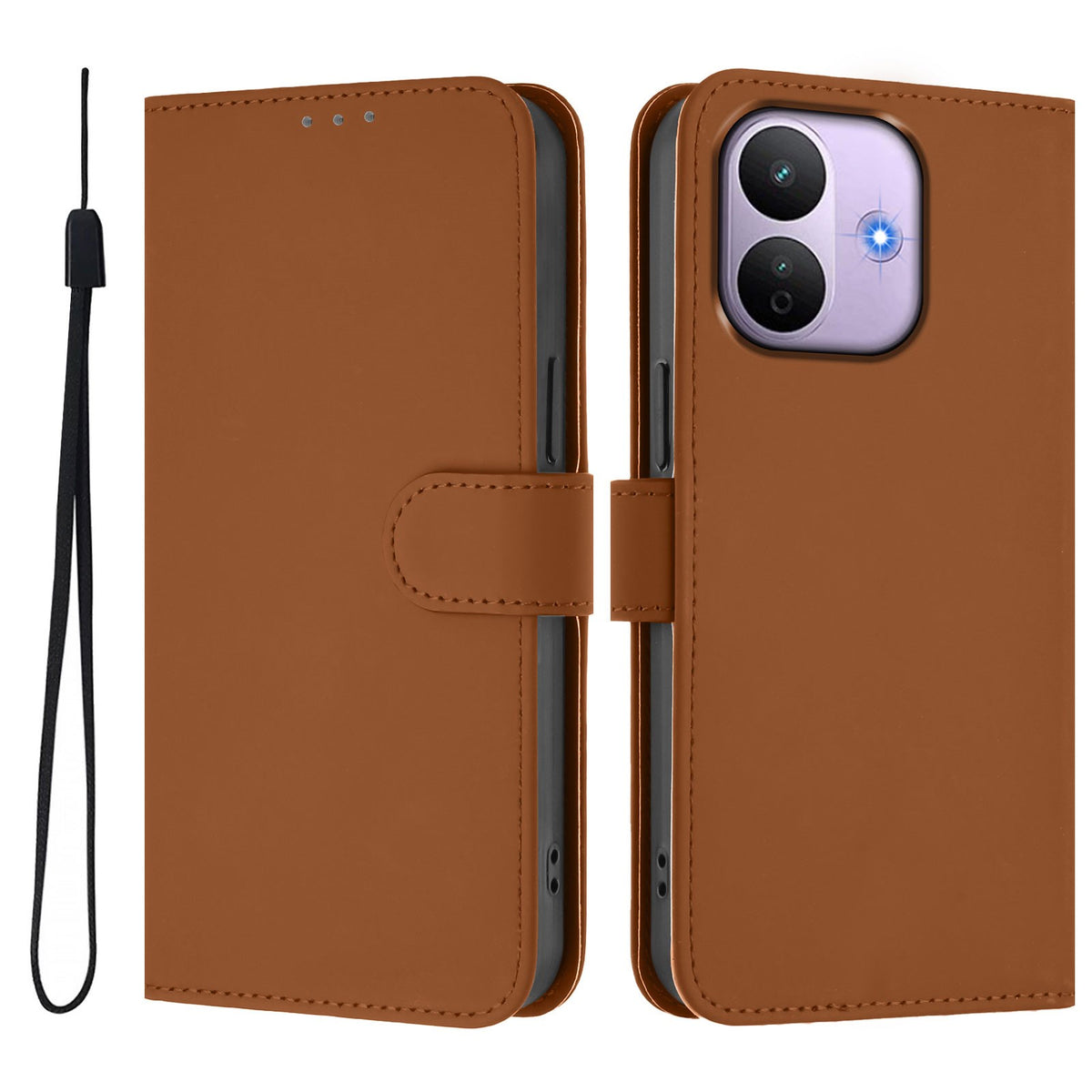Xiaomi Redmi Note 17 Pro (5G) EIDERWOOD Faux Leather Flip Case with Strap - Brown