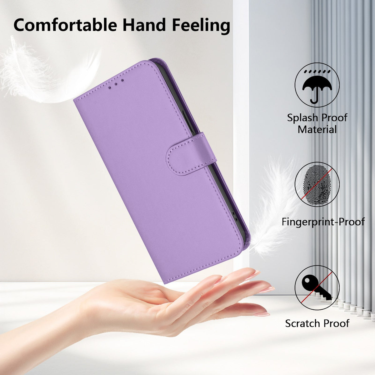 Xiaomi Redmi 17C (5G) EIDERWOOD Artificial Leather Flip Case with Strap - Purple