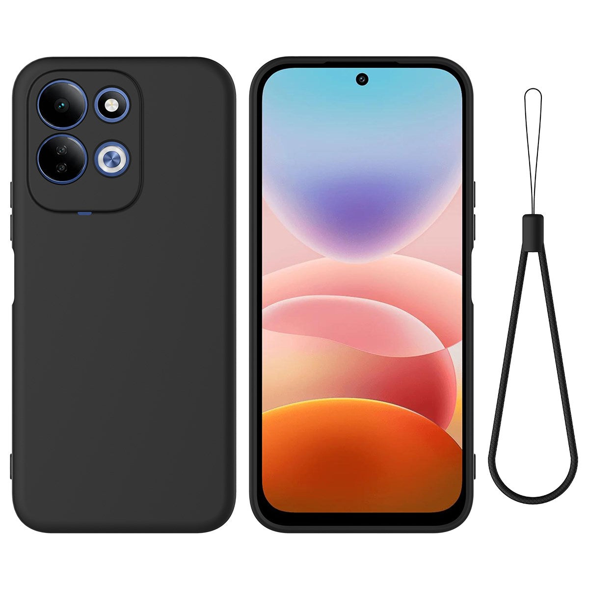 Xiaomi Redmi 17 (5G / 4G) EIDERWOOD Silicone Case W. Strap - Black