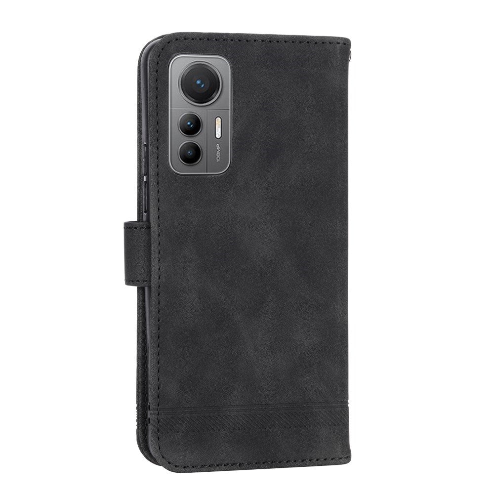 EIDERWOOD Xiaomi 12 Pro Faux Leather Case with Wallet and Strap - Black