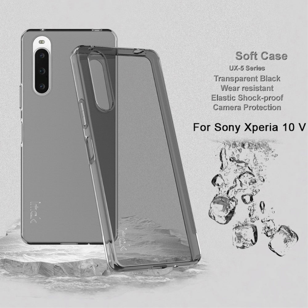Sony Xperia 10 V IMAK Transparent Flexible Plastic Case - Black