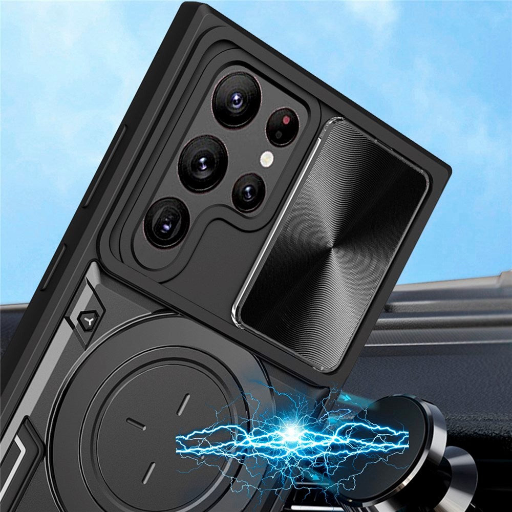 EIDERWOOD Samsung Galaxy S22 Ultra Rugged Case with Kickstand & Cam Slider - Blue