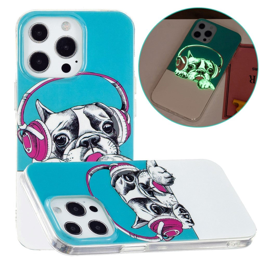 iPhone 15 Pro Luminescent Flexible Case of Plastic w. Print - Frenchie
