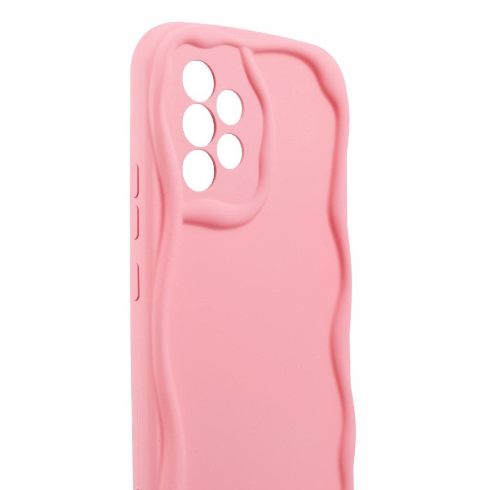 EIDERWOOD Samsung Galaxy A23 / A23 (5G) Flexible Plastic Case with Wavy Edges - Pink
