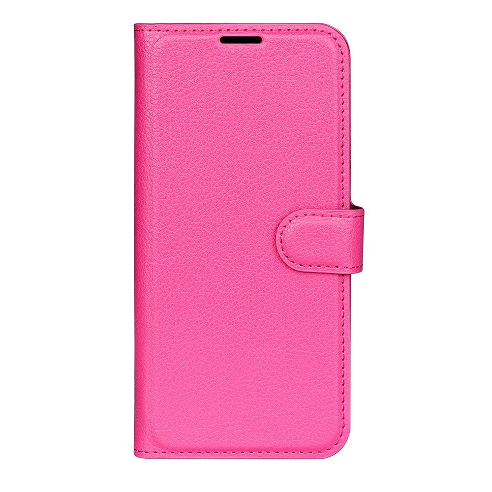 Xiaomi 13T / 13T Pro Litchi Leather Flip Cover w. Wallet - Pink