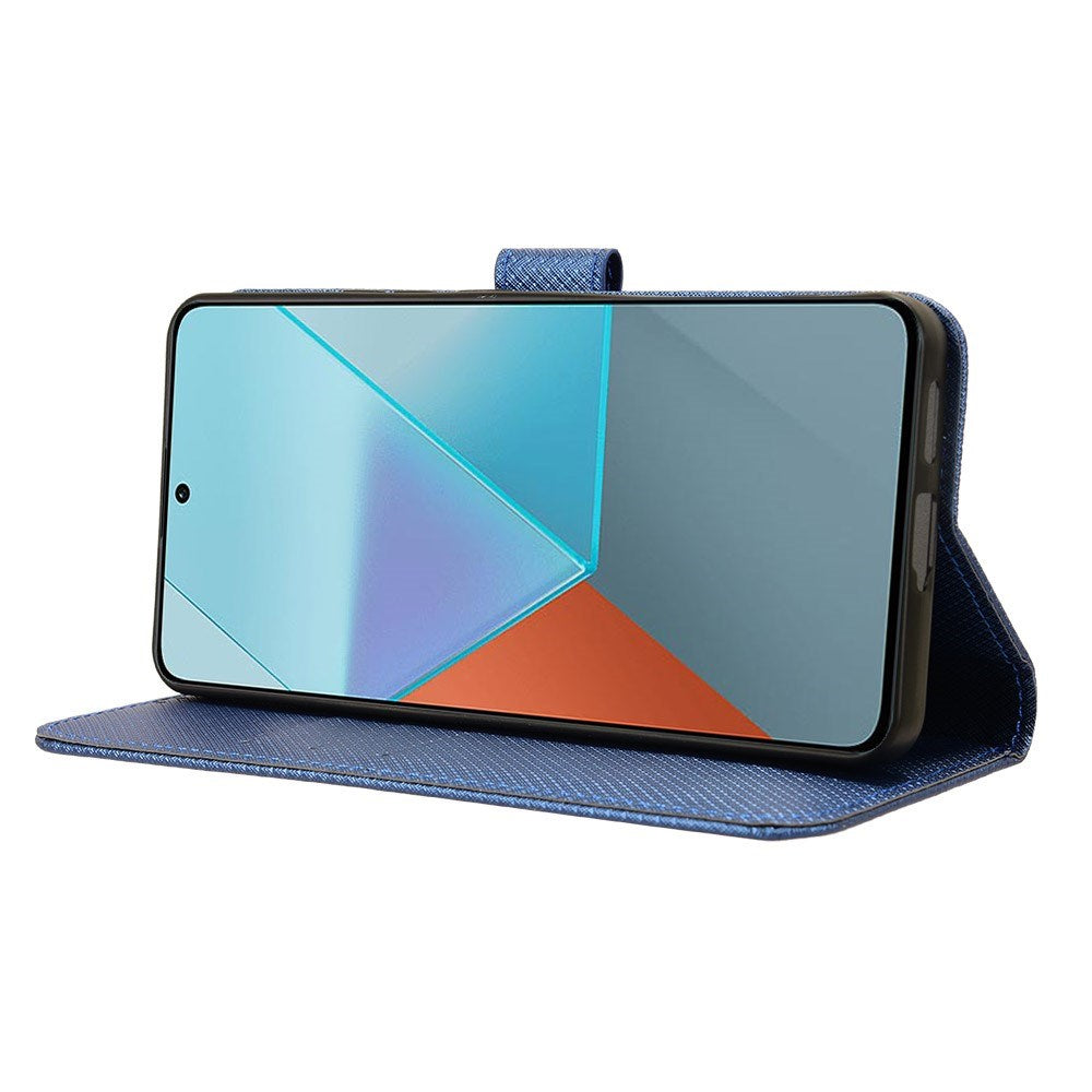 EIDERWOOD Xiaomi Redmi Note 13 Pro (5G) / Poco X6 Leather Flip Case w. Strap & Texture - Blue