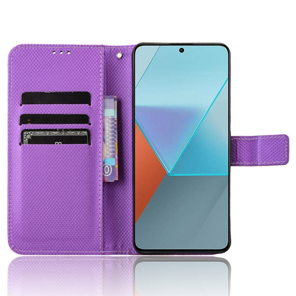 EIDERWOOD Xiaomi Redmi Note 13 Pro (5G) / Poco X6 Leather Flip Case w. Strap & Texture - Purple