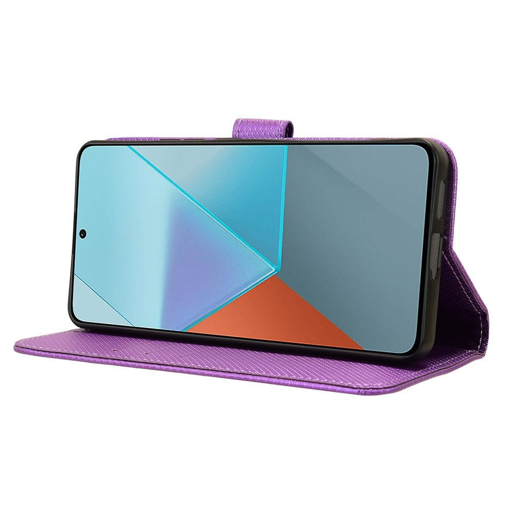 EIDERWOOD Xiaomi Redmi Note 13 Pro (5G) / Poco X6 Leather Flip Case w. Strap & Texture - Purple