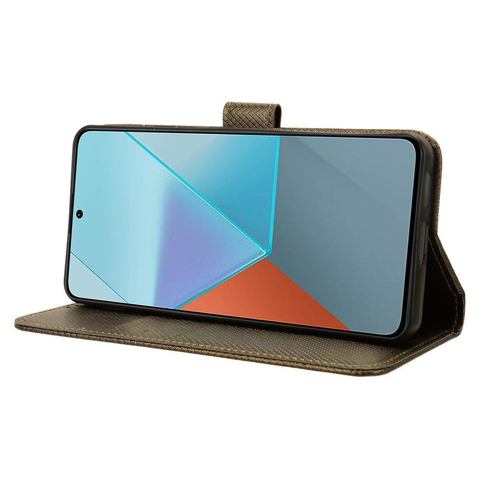 EIDERWOOD Xiaomi Redmi Note 13 Pro (5G) / Poco X6 Leather Flip Case w. Strap & Texture - Brown