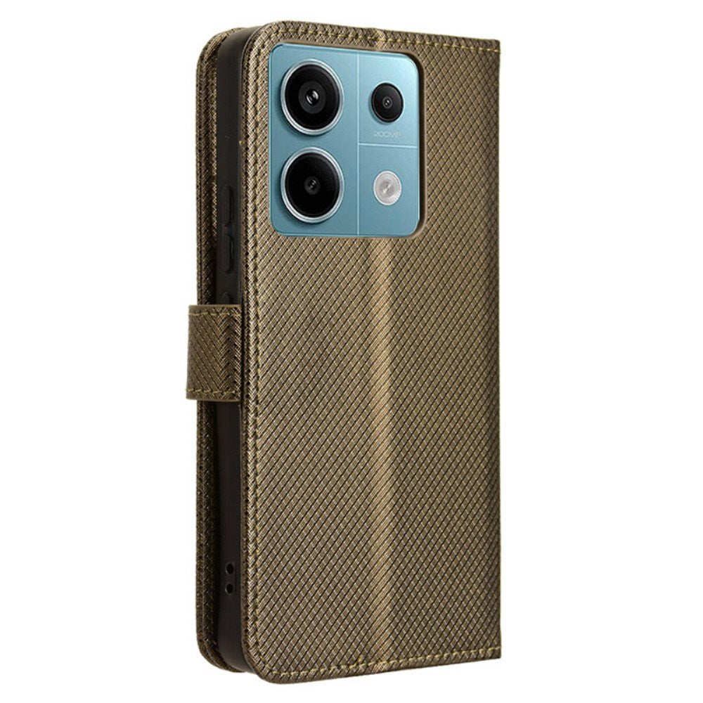 EIDERWOOD Xiaomi Redmi Note 13 Pro (5G) / Poco X6 Leather Flip Case w. Strap & Texture - Brown