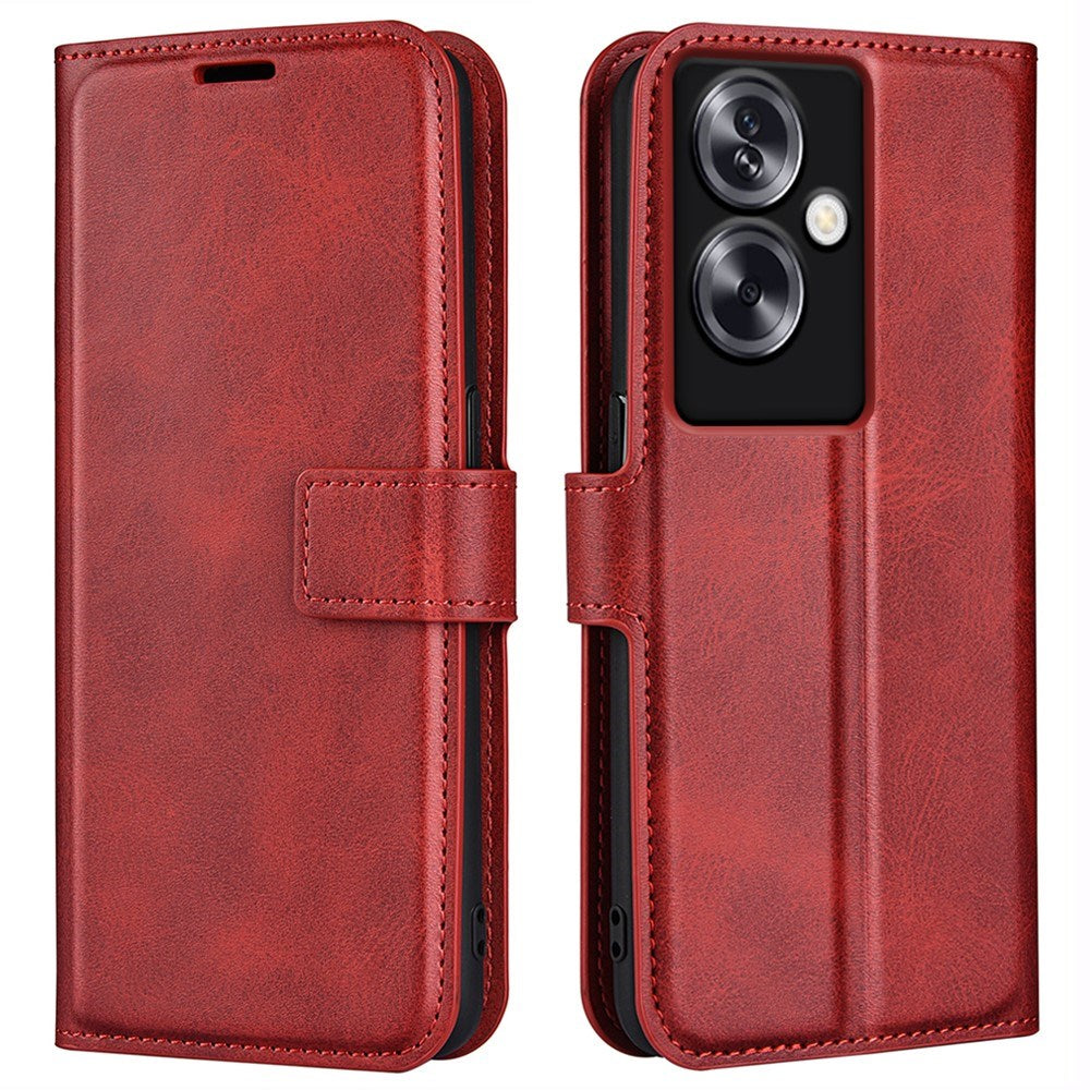 EIDERWOOD Oppo A79 (5G) / A2 (5G) Leather Flip Case w. Lommebok & Stand Function - Red