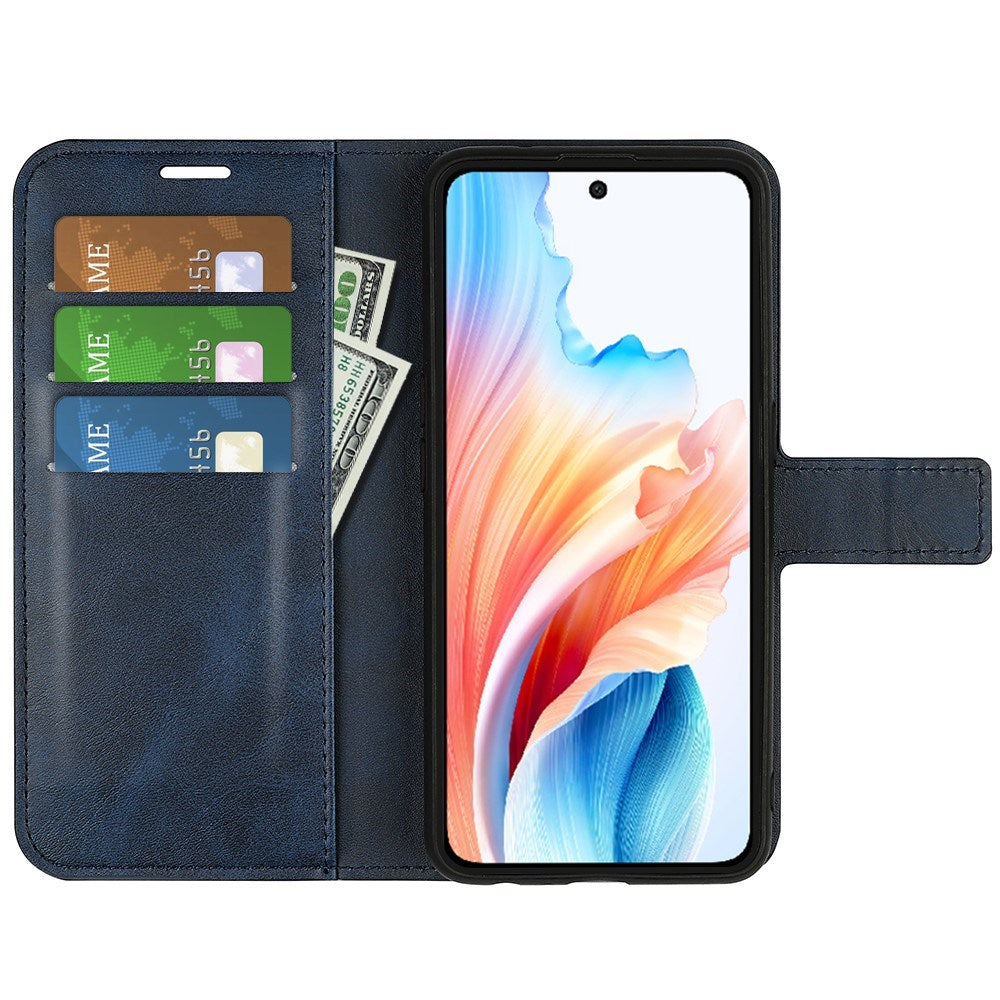 EIDERWOOD Oppo A79 (5G) / A2 (5G) Leather Flip Case w. Lommebok & Stand Function - Blue